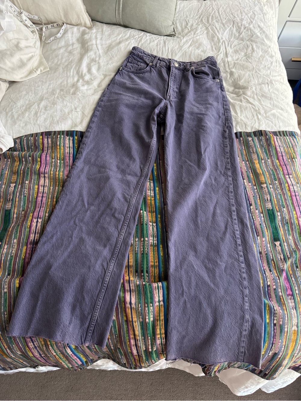Zara Wide-Leg Jeans in Faded Purple